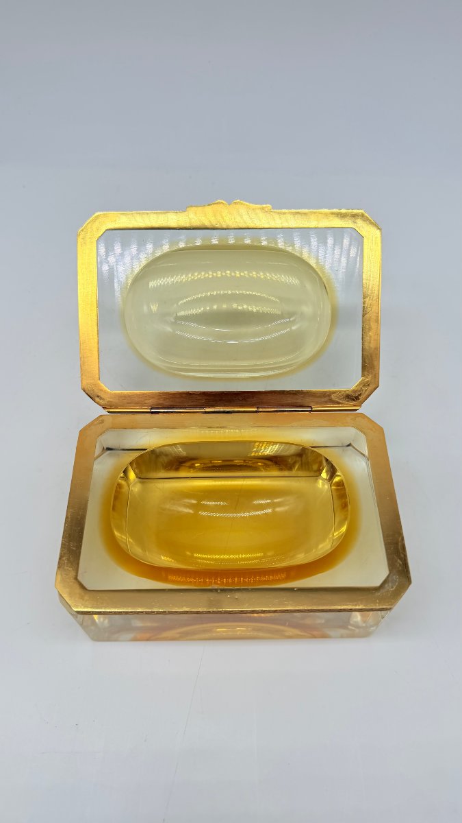 Murano Blown And Cut Glass Box With Amber Interior, Italy, 20th Century-photo-4