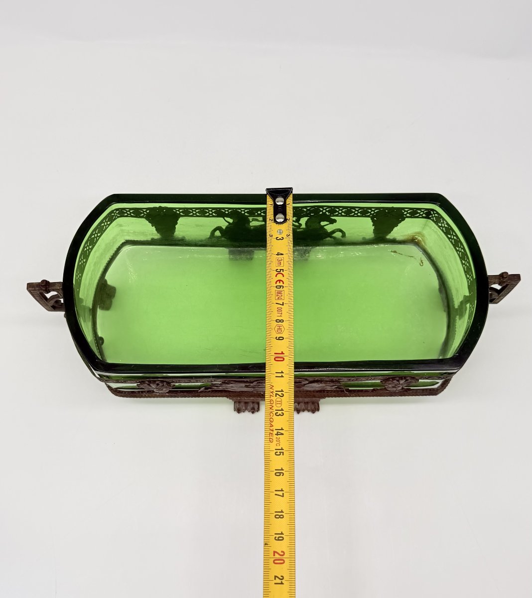 Napoleon III Green Glass Jardinière With Neo-classical Bronze Mount-photo-7