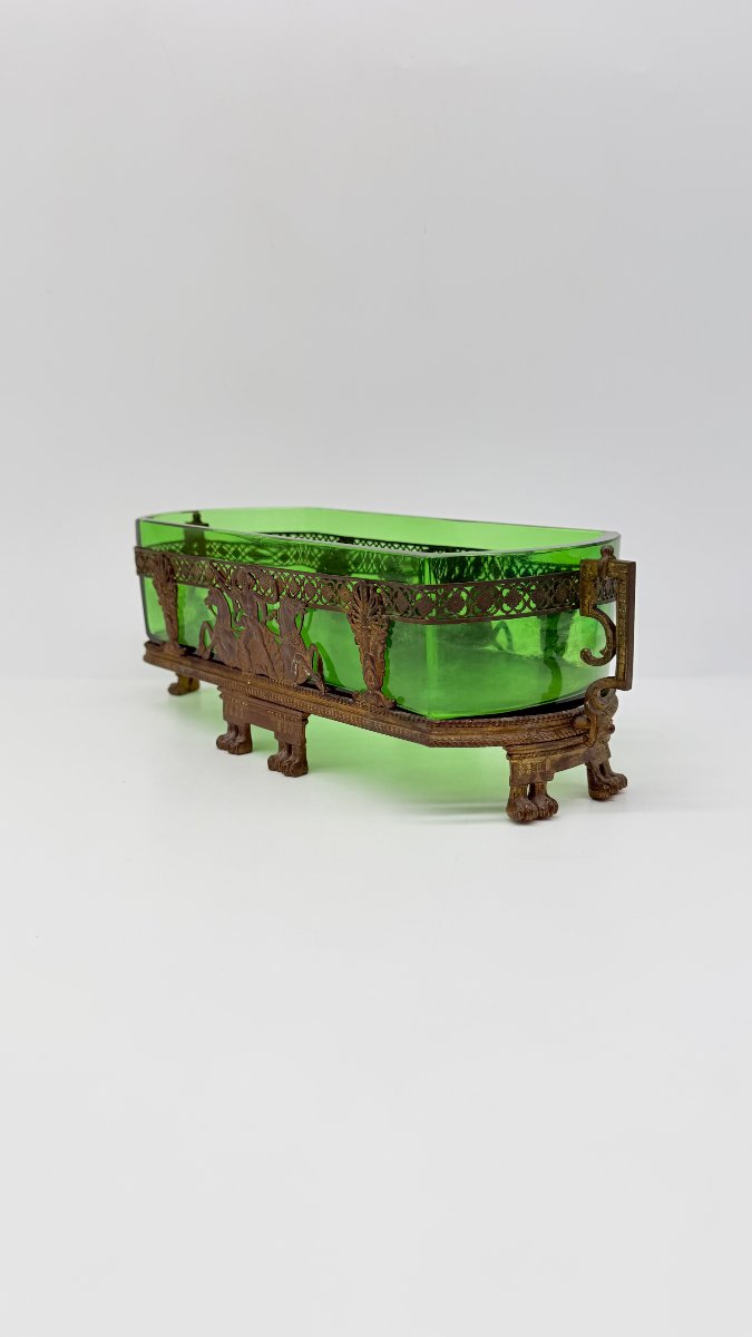 Napoleon III Green Glass Jardinière With Neo-classical Bronze Mount
