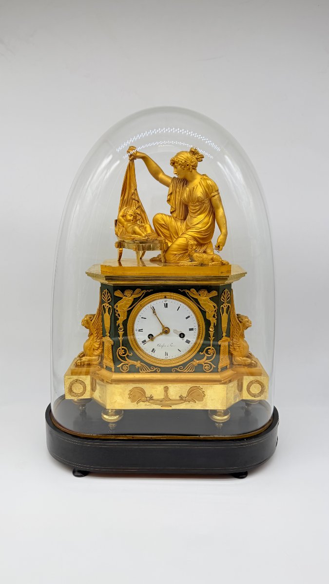 Empire Gilt-bronze Mantel Clock “fidelity”, Circa 1810–1820-photo-2