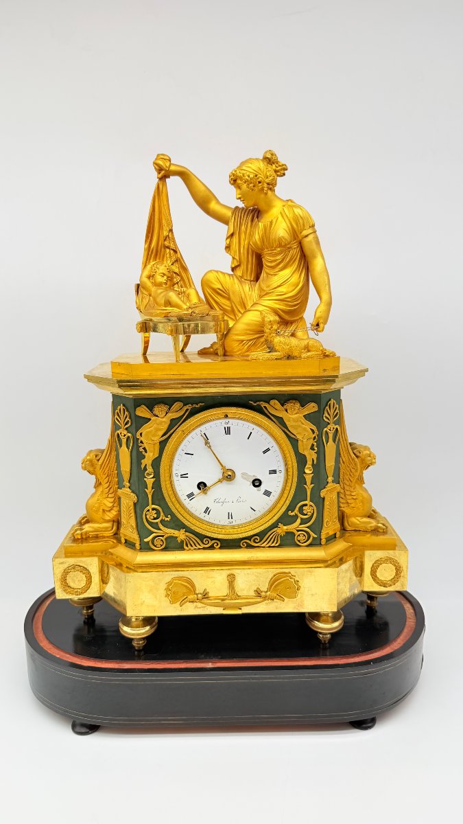 Empire Gilt-bronze Mantel Clock “fidelity”, Circa 1810–1820-photo-4