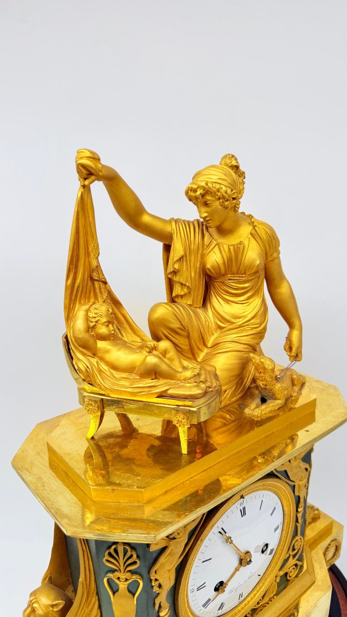 Empire Gilt-bronze Mantel Clock “fidelity”, Circa 1810–1820-photo-6