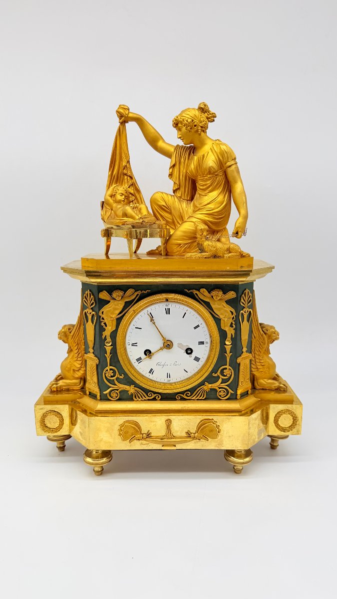 Empire Gilt-bronze Mantel Clock “fidelity”, Circa 1810–1820