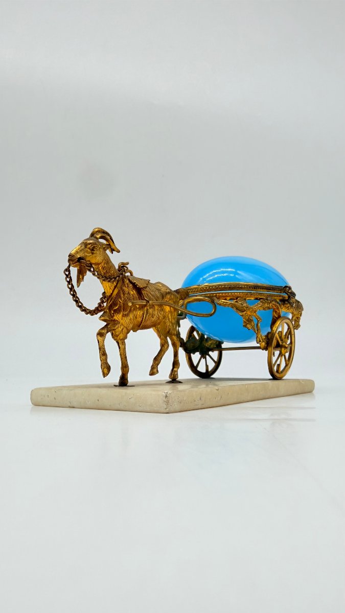“goat Cart” Opaline Jewel Box With Gilt Bronze Mount, Palais-royal