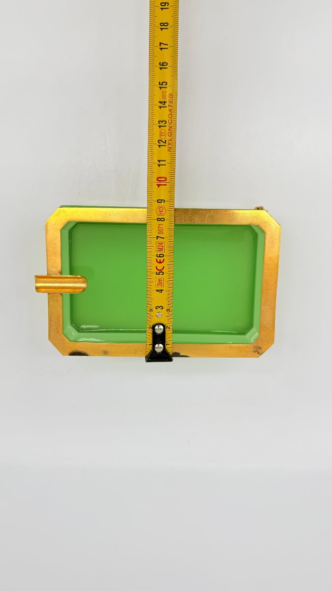 A Rectangular Chrysoprase-green Opaline Glass Ashtray With Gilt-bronze Mounts, Charles X / Loui-photo-8