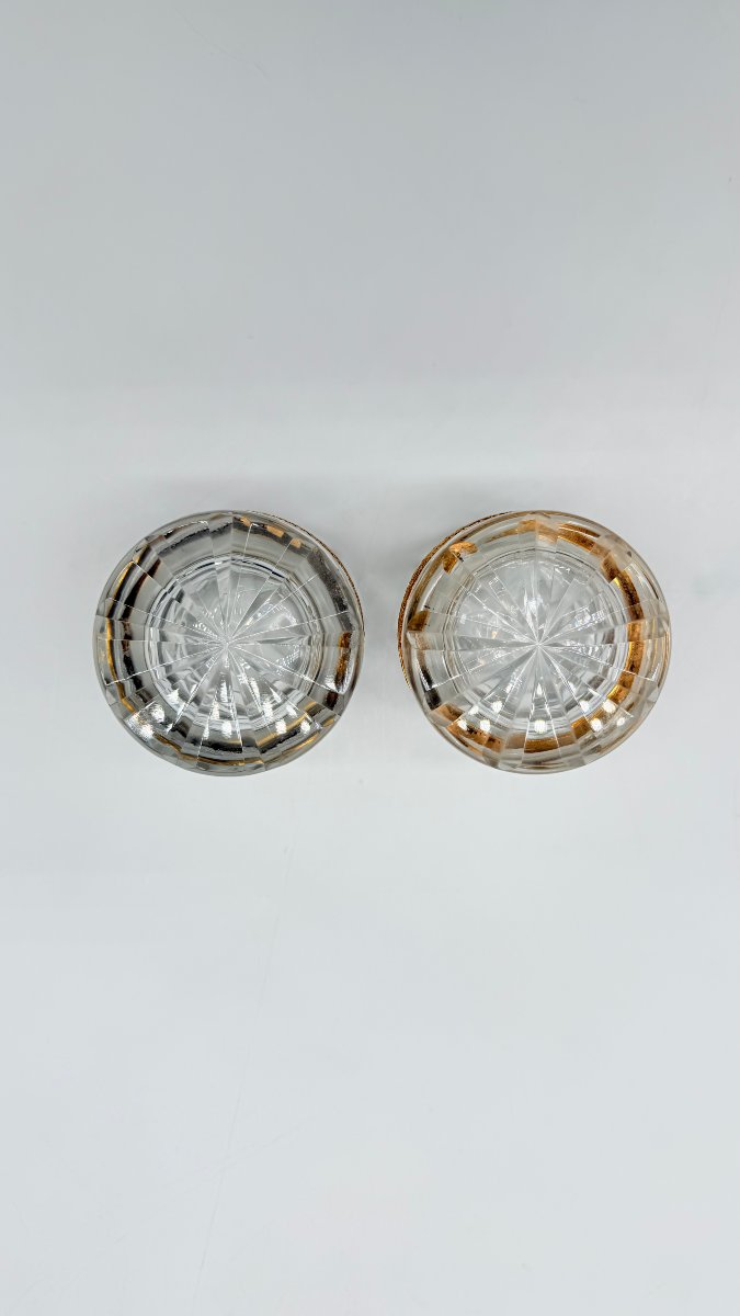     Baccarat, Pair Of Cut Crystal And Gilt Bronze Covered Boxes-photo-6