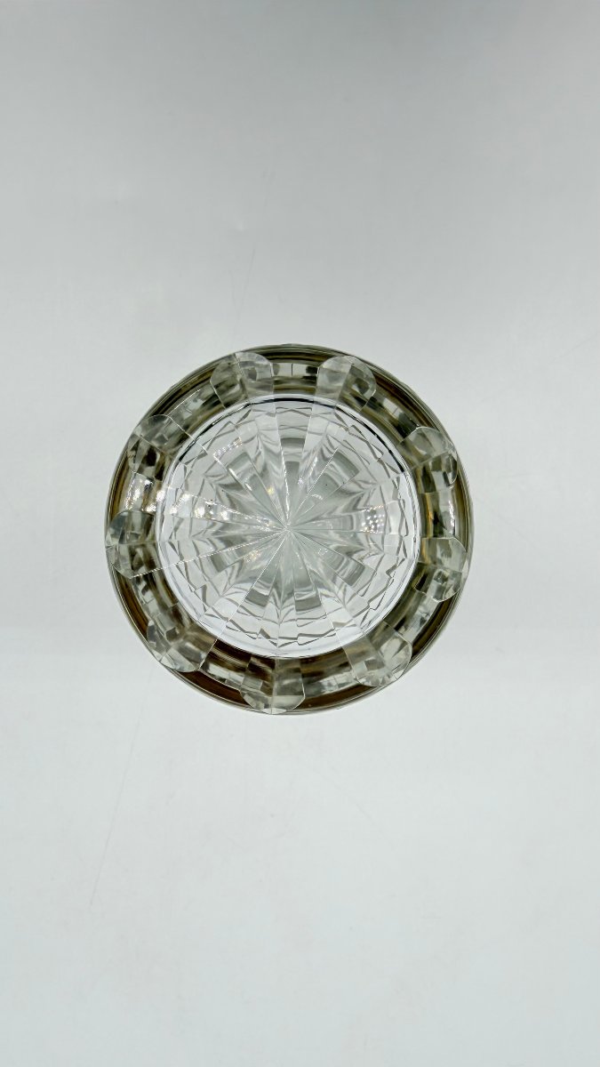 Flacon couvert en cristal taillé et bronze doré-photo-7