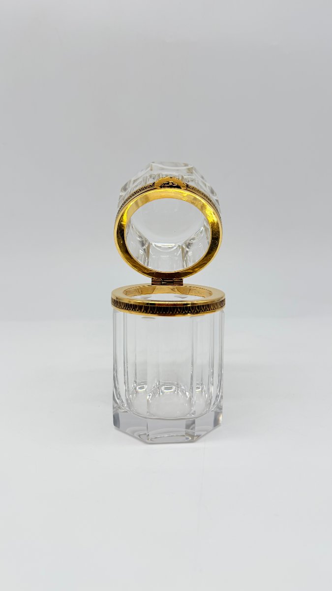 Baccarat Octagonal Cut Crystal Covered Scent Bottle-photo-3