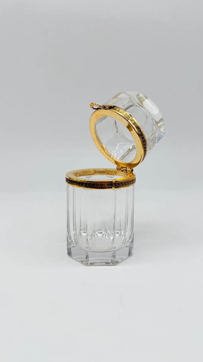 Baccarat Octagonal Cut Crystal Covered Scent Bottle-photo-4