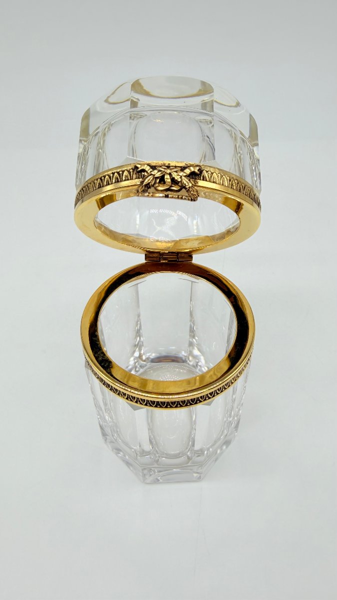Baccarat Octagonal Cut Crystal Covered Scent Bottle-photo-3