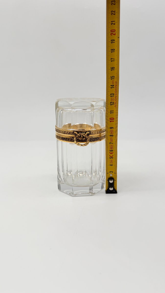 Baccarat Octagonal Cut Crystal Covered Scent Bottle-photo-7