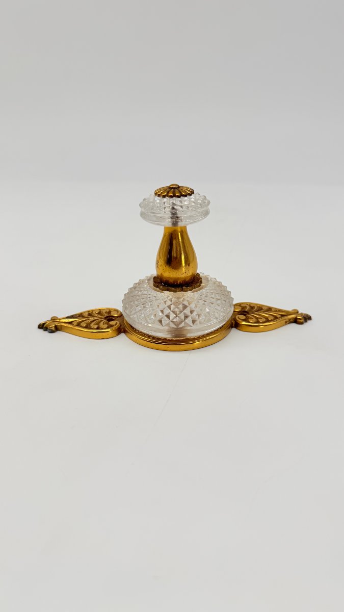 Gilt Bronze And Cut Crystal Desk Set, Restoration Period-photo-2
