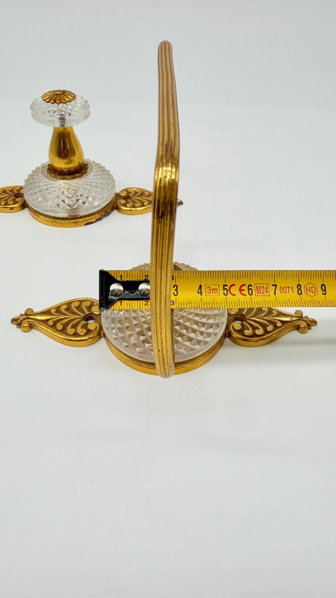 Gilt Bronze And Cut Crystal Desk Set, Restoration Period-photo-6