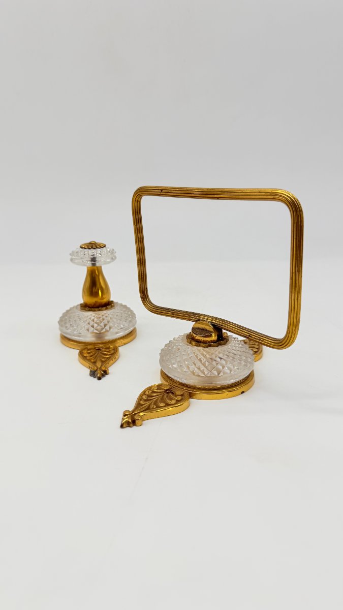 Gilt Bronze And Cut Crystal Desk Set, Restoration Period