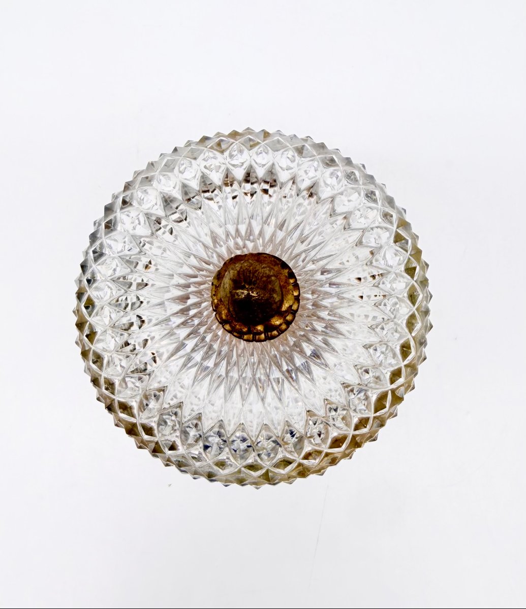 Cut Crystal And Gilt Bronze Covered Box On Pedestal, Charles X Period-photo-3