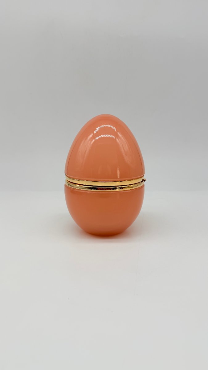  Boîte couverte ovoïde en opaline corail et bronze doré, époque Napoléon III-photo-4