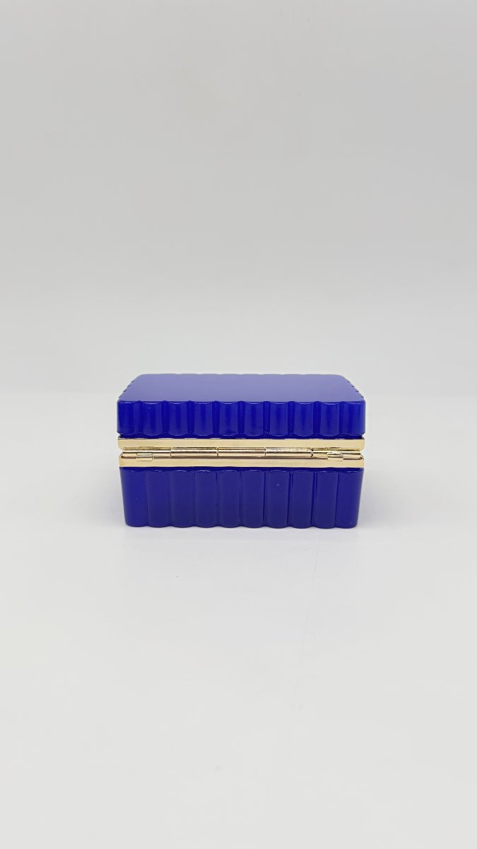  Cobalt Blue Opaline Covered Box With Guilloché Gilt Bronze Mount, Napoleon III -photo-1