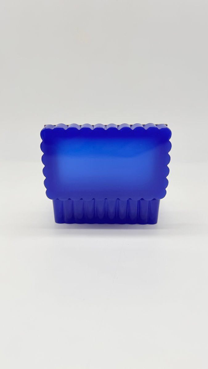 Cobalt Blue Opaline Covered Box With Guilloché Gilt Bronze Mount, Napoleon III -photo-2