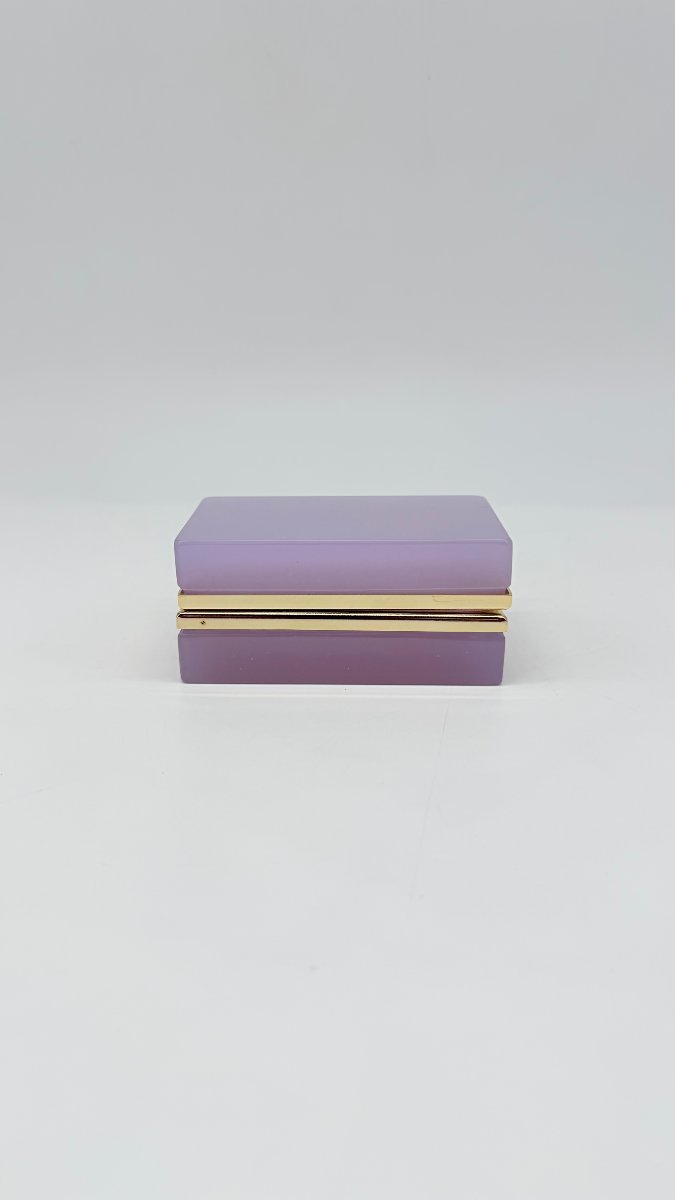 Boîte couverte en opaline améthyste et bronze doré, époque Napoléon III -photo-3