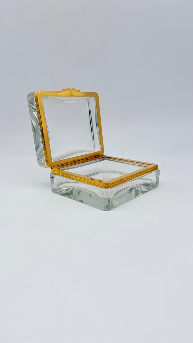 Baccarat, Cut Crystal And Gilt Bronze Covered Box, Late 19th Century -photo-3