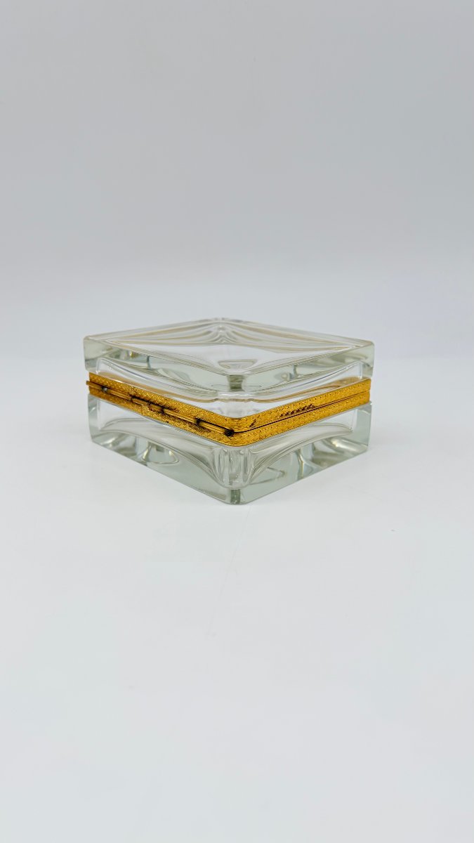 Baccarat, Cut Crystal And Gilt Bronze Covered Box, Late 19th Century 