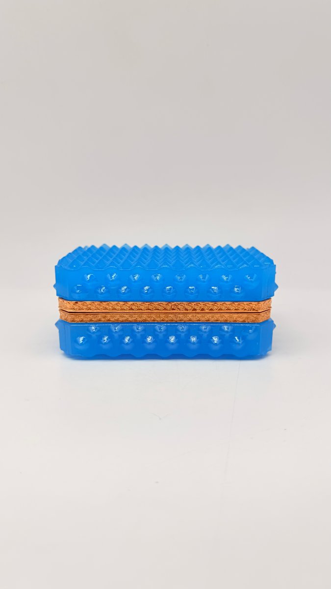  Azure Blue Opaline Covered Box With Guilloché Gilt Bronze Mount, Napoleon III -photo-2