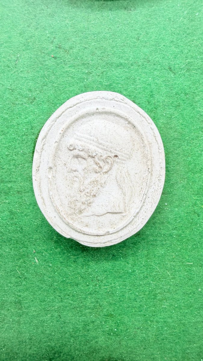 Ensemble de douze empreintes d'intailles en plâtre moulé, Italie XIXe siècle-photo-4