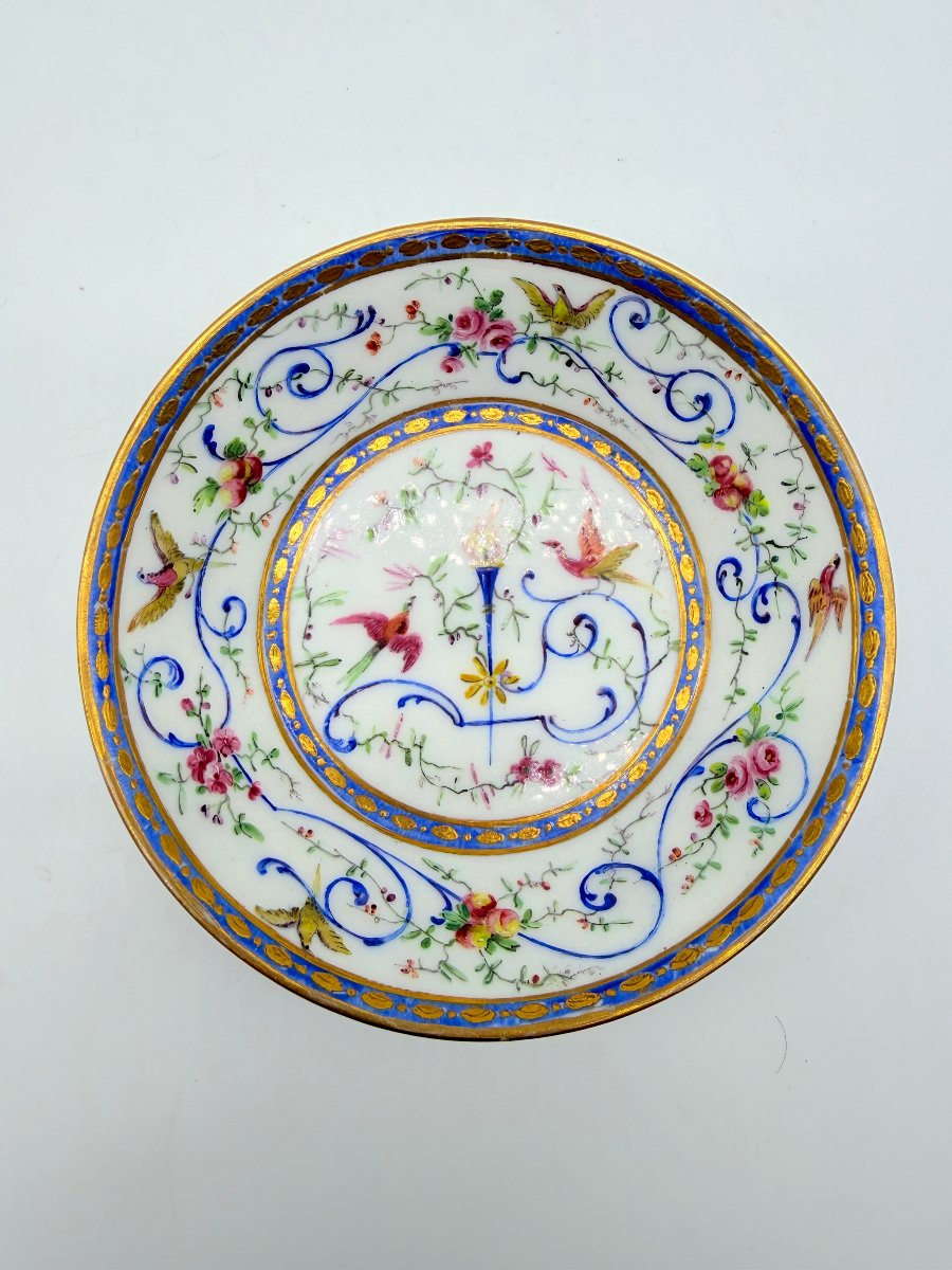 Sèvres, Soft-paste Porcelain Dish, Painted By Girard, Gilt By Le Guay, 1790 -photo-3