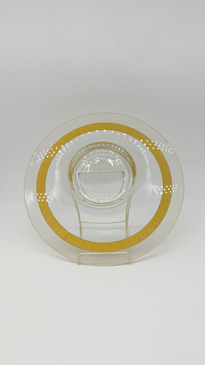 Baccarat, Art Deco Molded Crystal Centerpiece With Fine Gold Decoration-photo-4