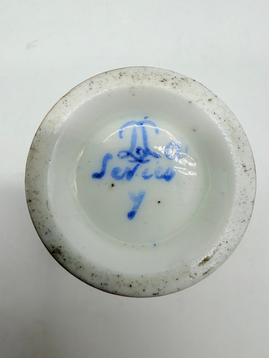 Sèvres, After, Blue Ground Porcelain Cup With Floral Decoration, Louis XV Style -photo-3