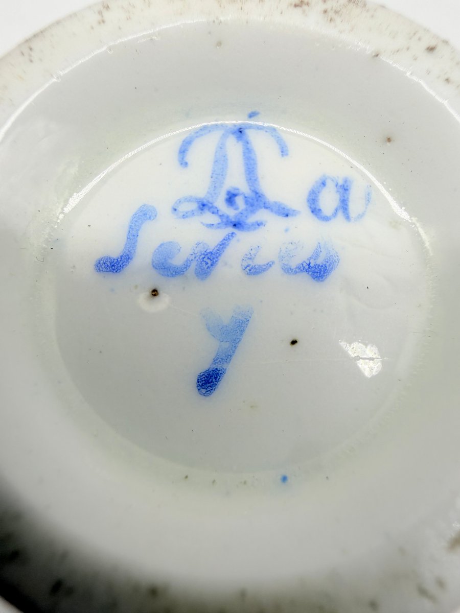Sèvres, After, Blue Ground Porcelain Cup With Floral Decoration, Louis XV Style -photo-4