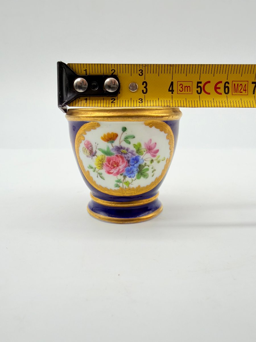 Sèvres, After, Blue Ground Porcelain Cup With Floral Decoration, Louis XV Style -photo-6