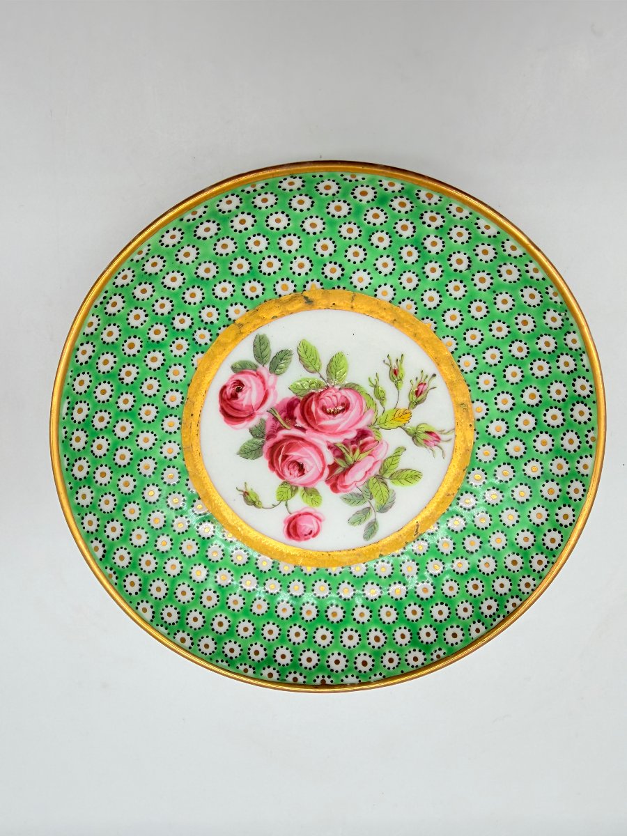 Sèvres, After, Litron Cup And Saucer In Green Ground Porcelain, Louis XVI Style -photo-2
