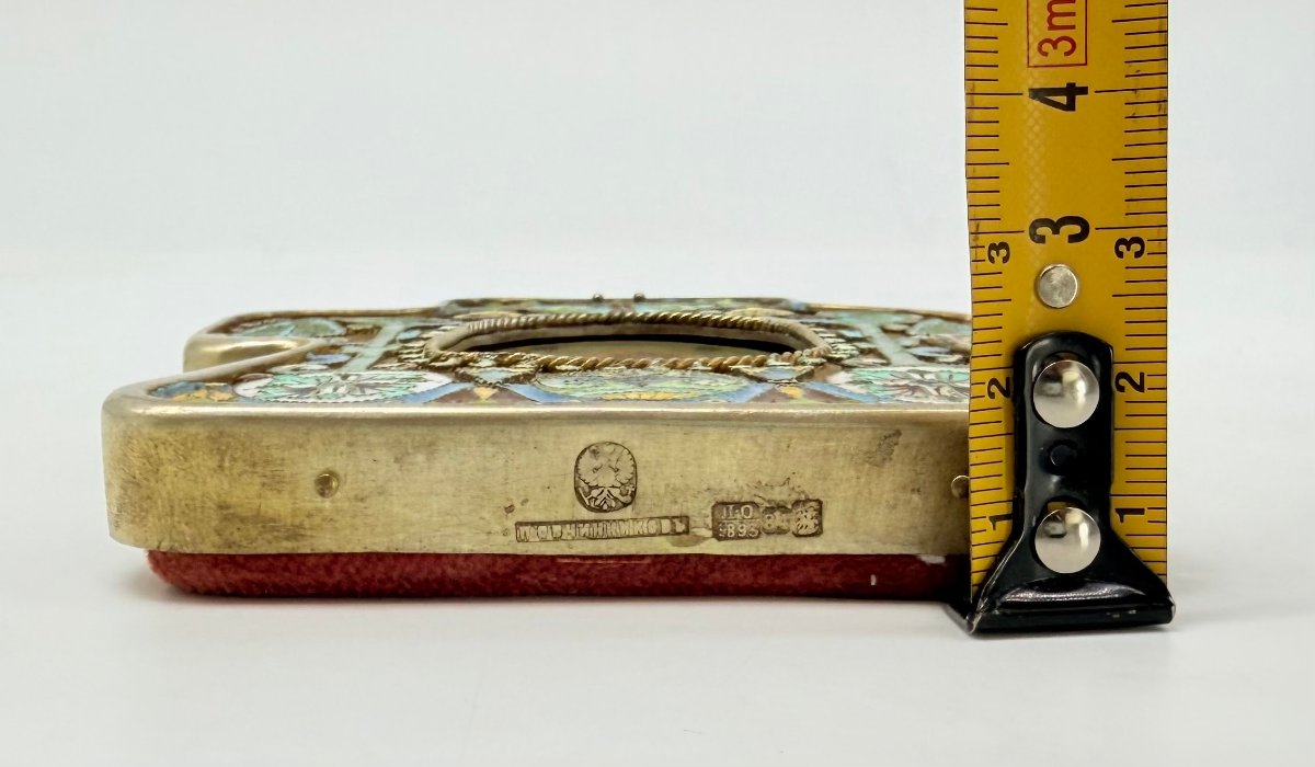 Pavel Ovtchinnikov (1830-1888), icône de voyage en argent vermeil et émaux cloisonnés, 1893 -photo-7