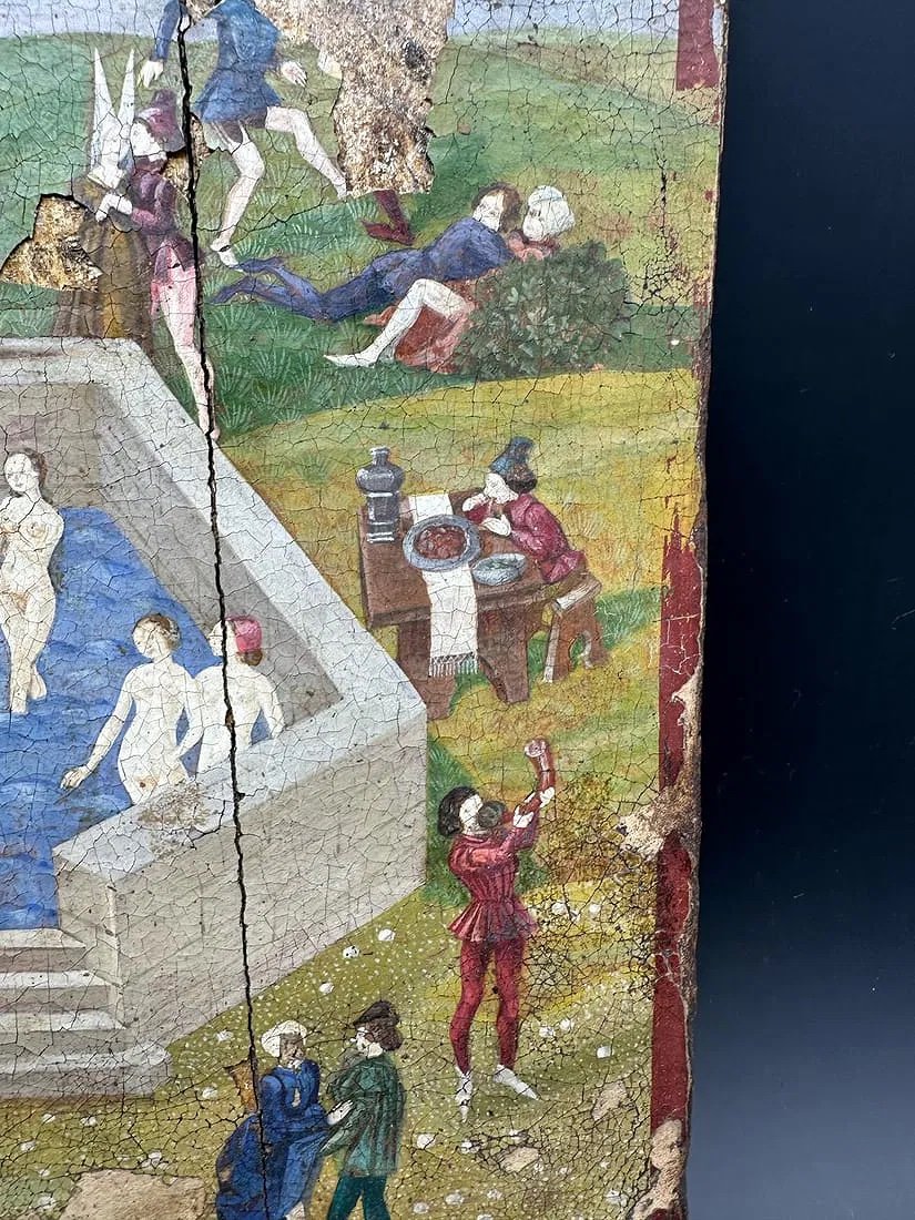 Ecole Flamande du XVe-XVIIe siècle.  La fontaine de Jouvence.  Tempera sur panneau-photo-3