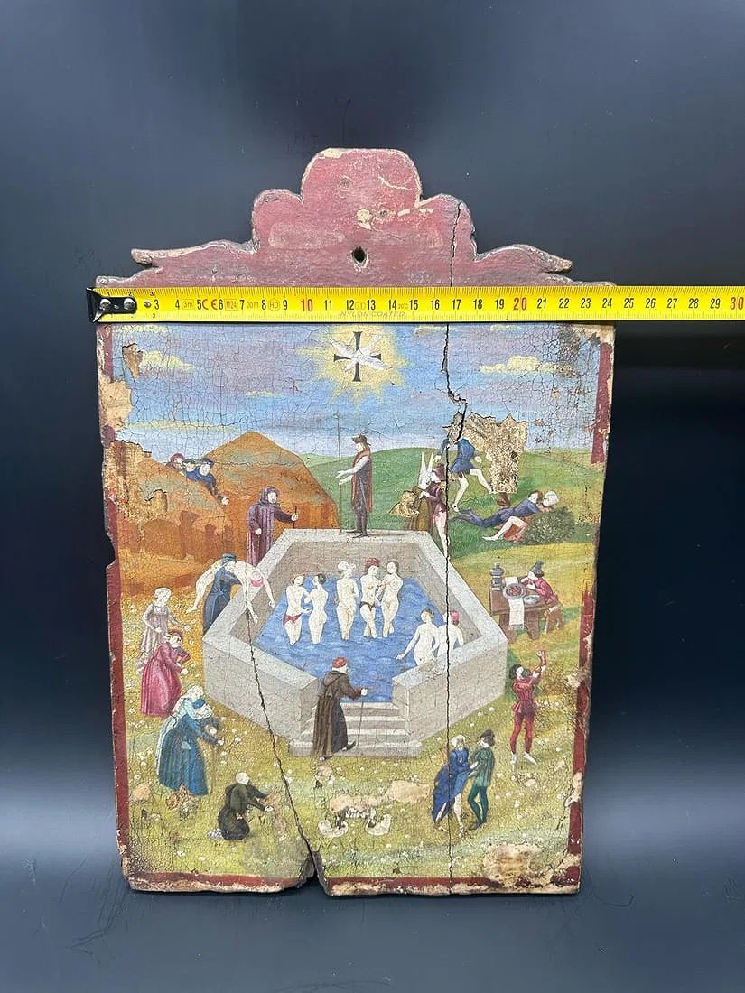 Ecole Flamande du XVe-XVIIe siècle.  La fontaine de Jouvence.  Tempera sur panneau-photo-8
