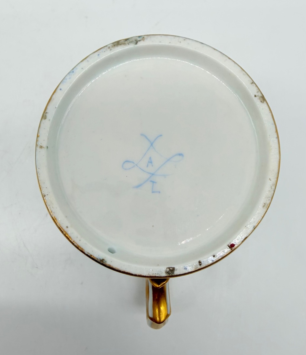 Sèvres, Litron Cup And Saucer With Celestial Blue Ground, Louis XVI Style-photo-3