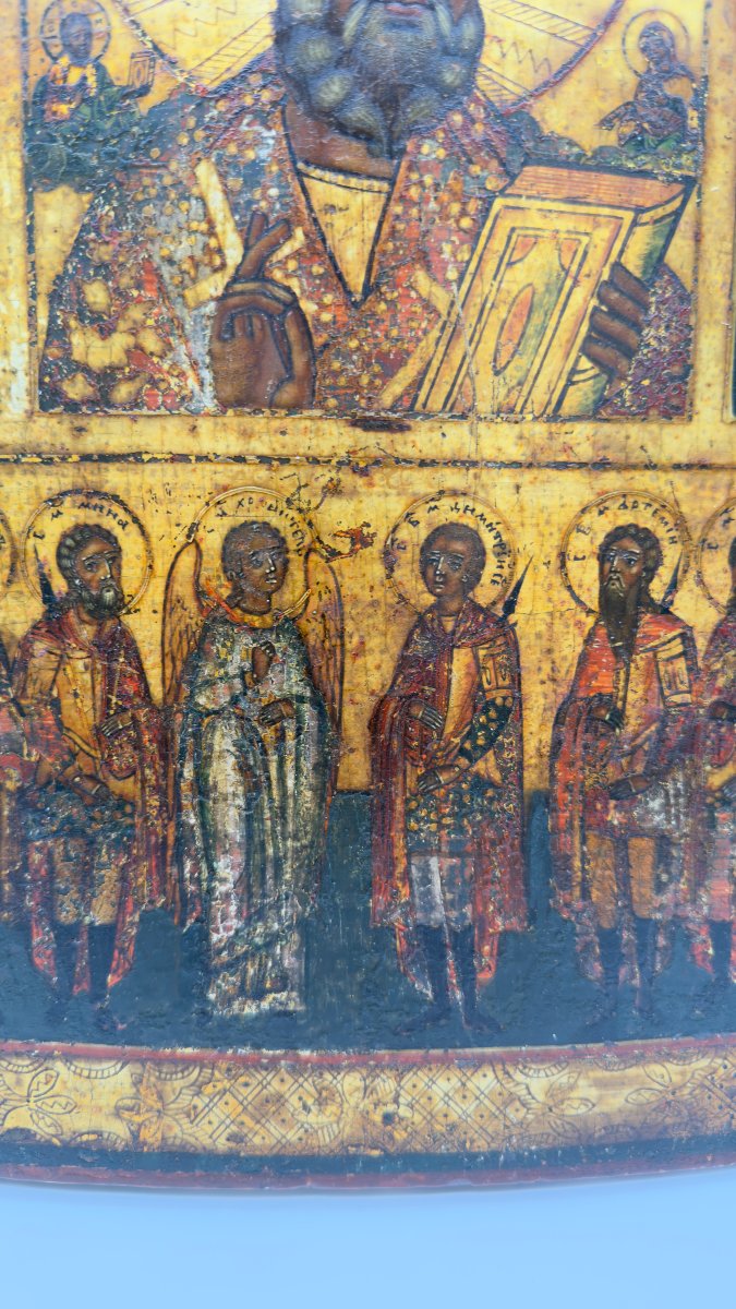 Russian Vetka School, 19th Century, Icon Of Saint Nicholas With Patron Saints-photo-4