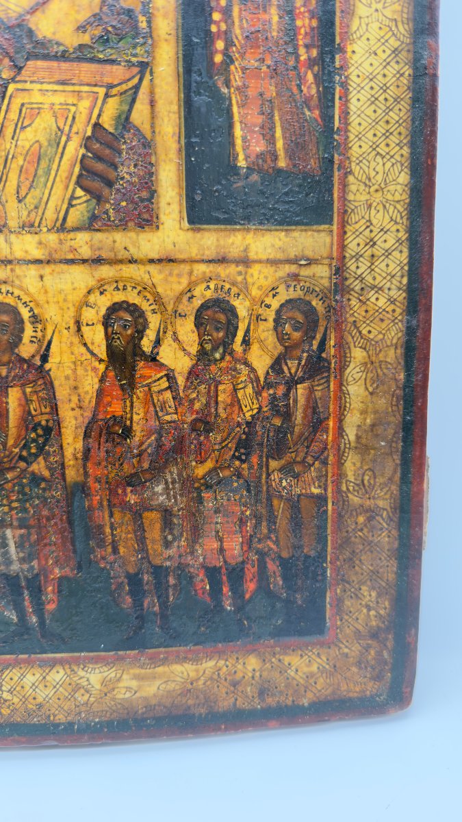Russian Vetka School, 19th Century, Icon Of Saint Nicholas With Patron Saints-photo-1