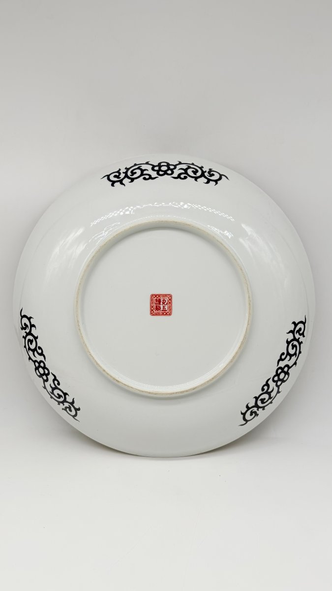 Large Imari Porcelain Charger With Peacocks And Peonies, Japan, Meiji Period -photo-6