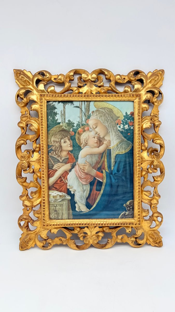 Fra Filippo Lippi (1406-1469) d’après., La Vierge à l'Enfant et un ange, lithographie 