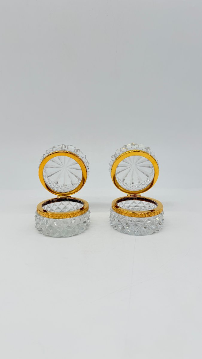  Baccarat, Pair Of Cut Crystal Powder Boxes, Late 19th–early 20th Century -photo-4