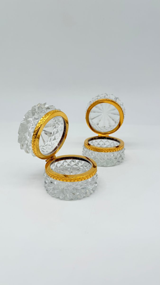  Baccarat, Pair Of Cut Crystal Powder Boxes, Late 19th–early 20th Century -photo-3