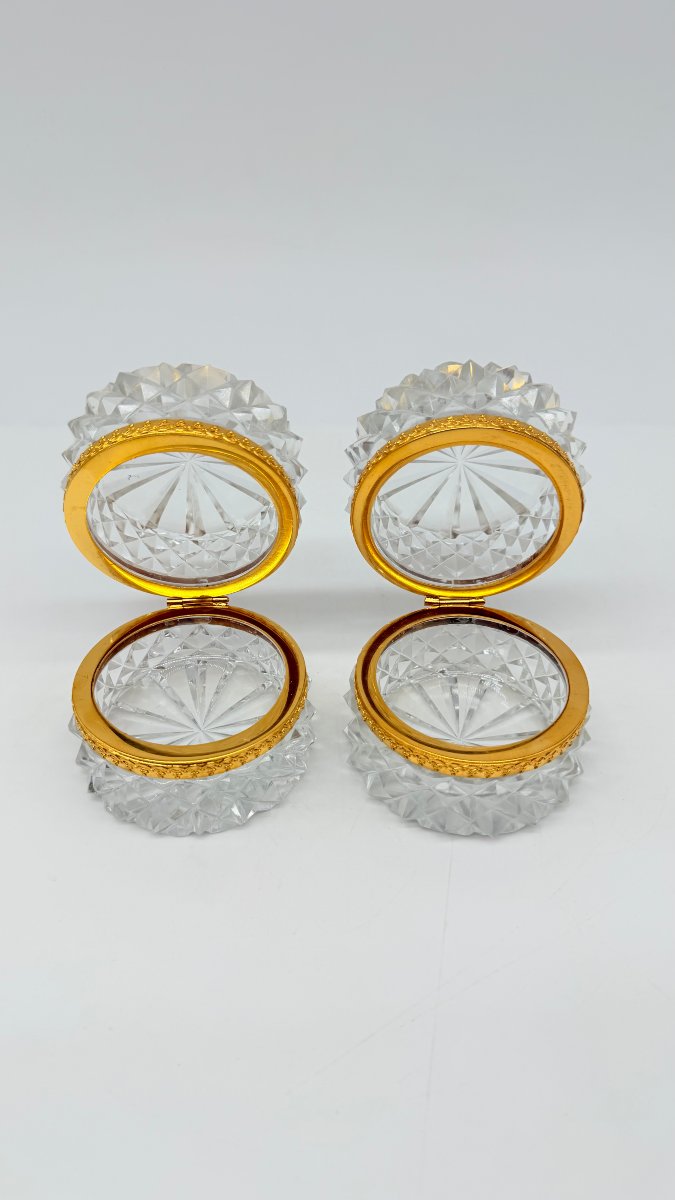  Baccarat, Pair Of Cut Crystal Powder Boxes, Late 19th–early 20th Century -photo-5