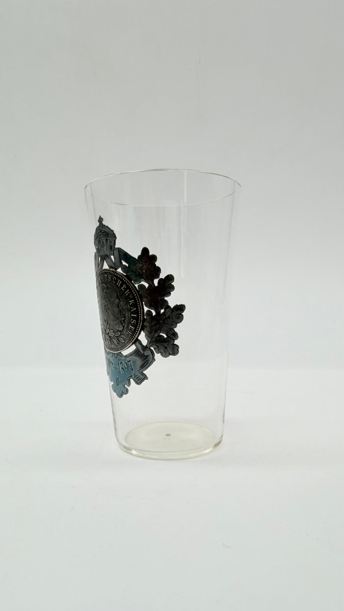  Gobelet commémoratif en verre à l'effigie de Guillaume Ier, Allemagne, 1897 -photo-3