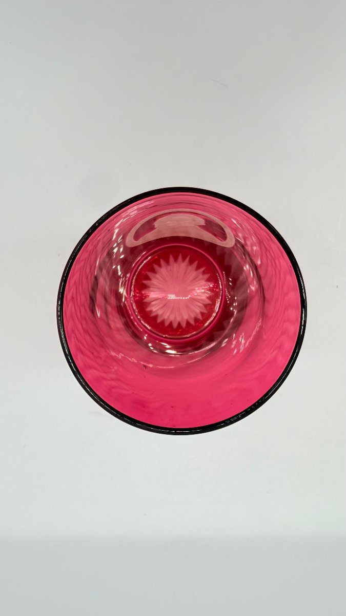 Bohemian Ruby-overlay Engraved Crystal Commemorative Beaker, Biedermeier Period -photo-3