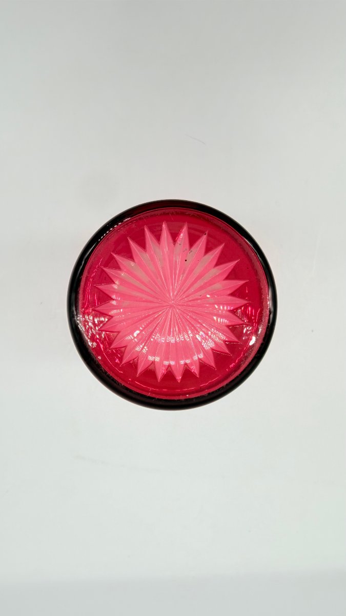 Bohemian Ruby-overlay Engraved Crystal Commemorative Beaker, Biedermeier Period -photo-4