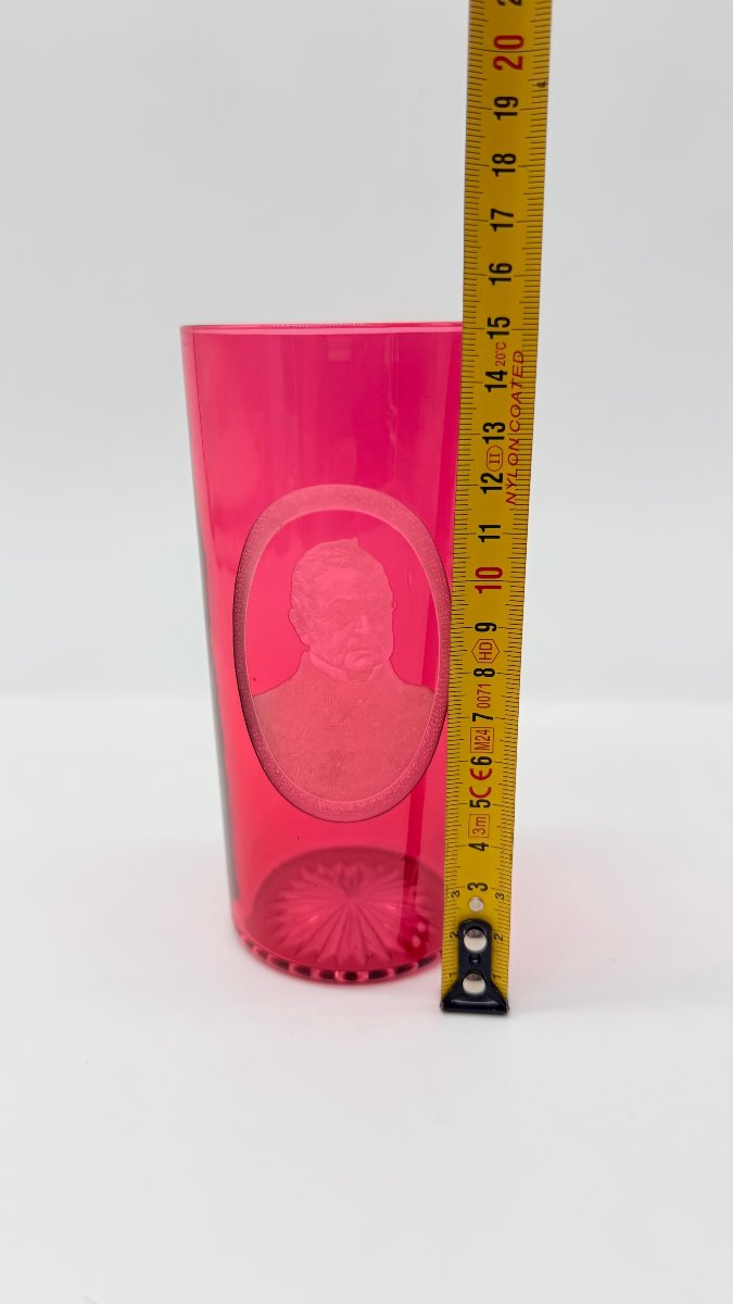 Bohemian Ruby-overlay Engraved Crystal Commemorative Beaker, Biedermeier Period -photo-6