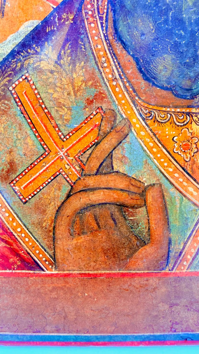 Icône de Saint Nicolas le Thaumaturge, tempera et dorure sur panneau, Russie, XIXe siècle-photo-5