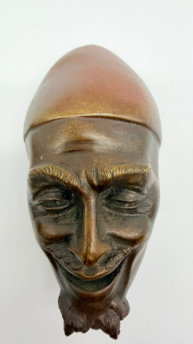  Paire de têtes grotesques en noix de corozo, travail populaire européen, XIXe siècle -photo-4